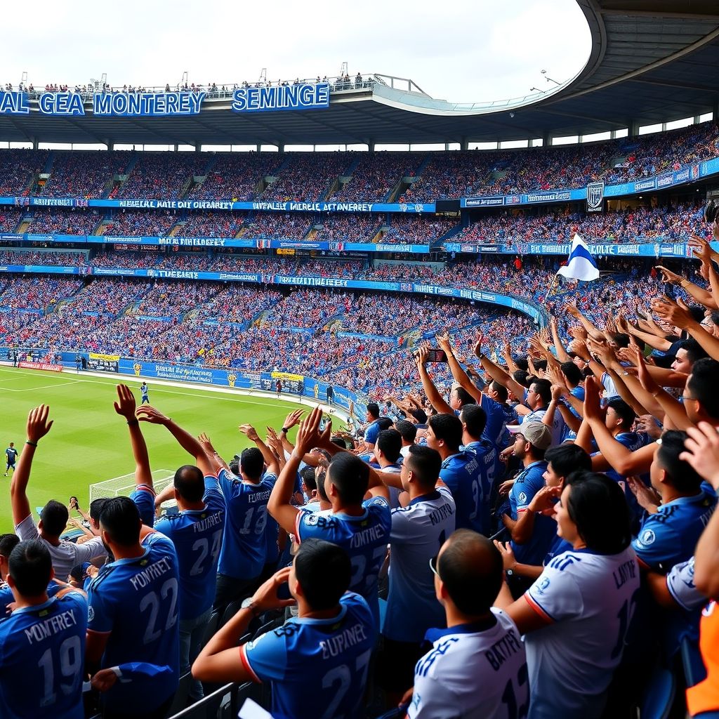 aoa体育课程-蒙特雷球迷现场助威，球队士气高涨